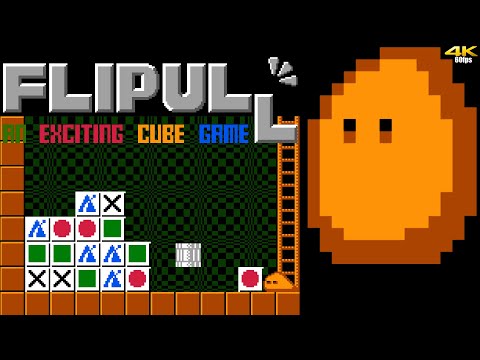 Flipull (FC · Famicom) video game port | full game completion session for Advanced Mode 🎮