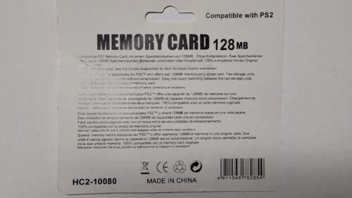 PS2互換メモリーカードのパッケージ裏面